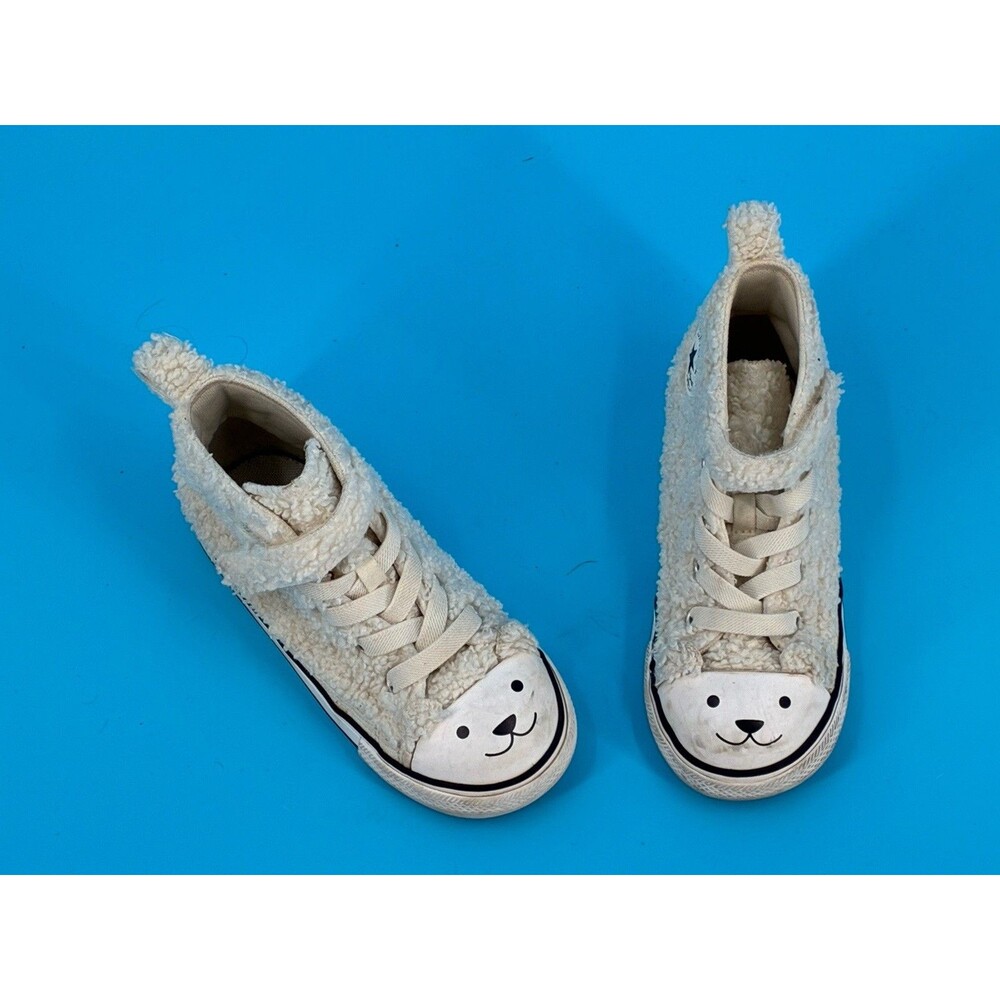Converse Chuck Taylor Teddy Bear Sherpa Kids Size 10 High Top A07960C Cute! T D